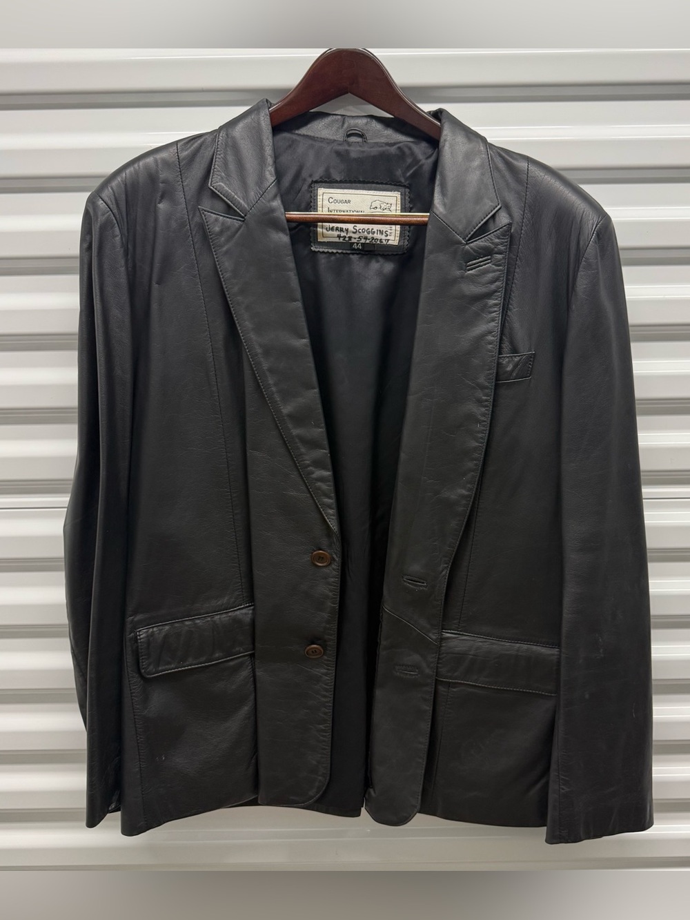 Vintage 1985/1995 Cougar International Men’s Leather Lined Jacket Coat Blk Sz 44